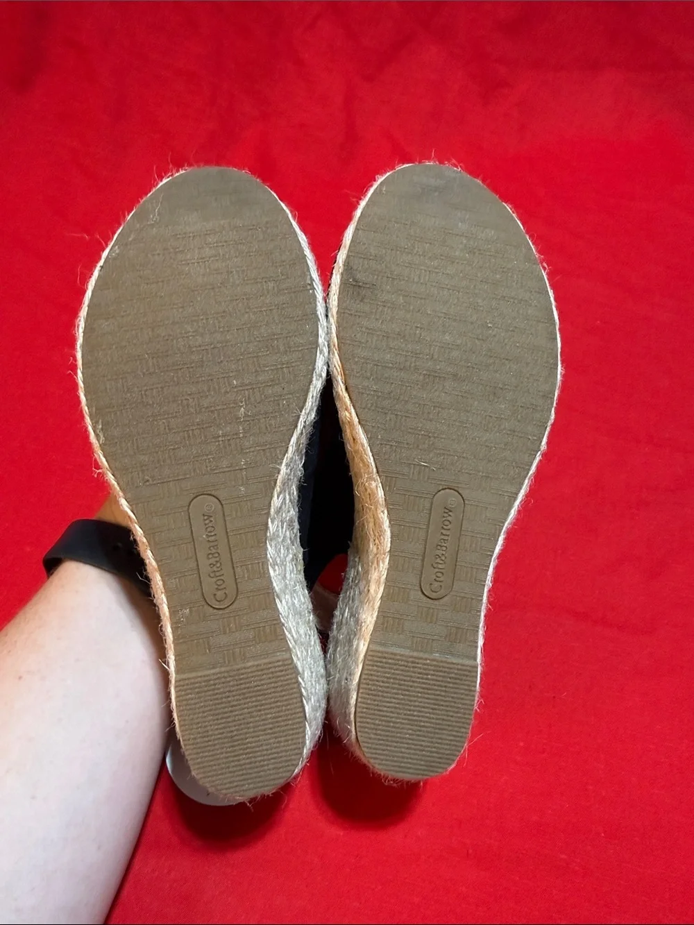 Croft & BarrowBlack Slingback Espadrille Wedges